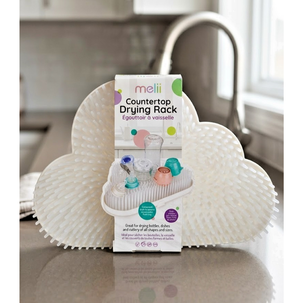 Melii Countertop Drying Rack - Cloud Design - For Baby Bottles, Dishes & Cutlery